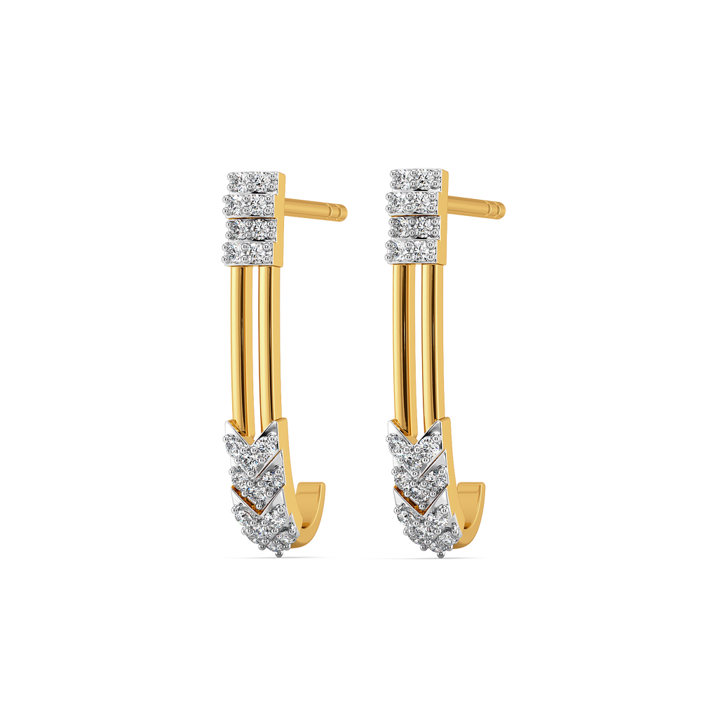 Stripe Bling Diamond Earrings