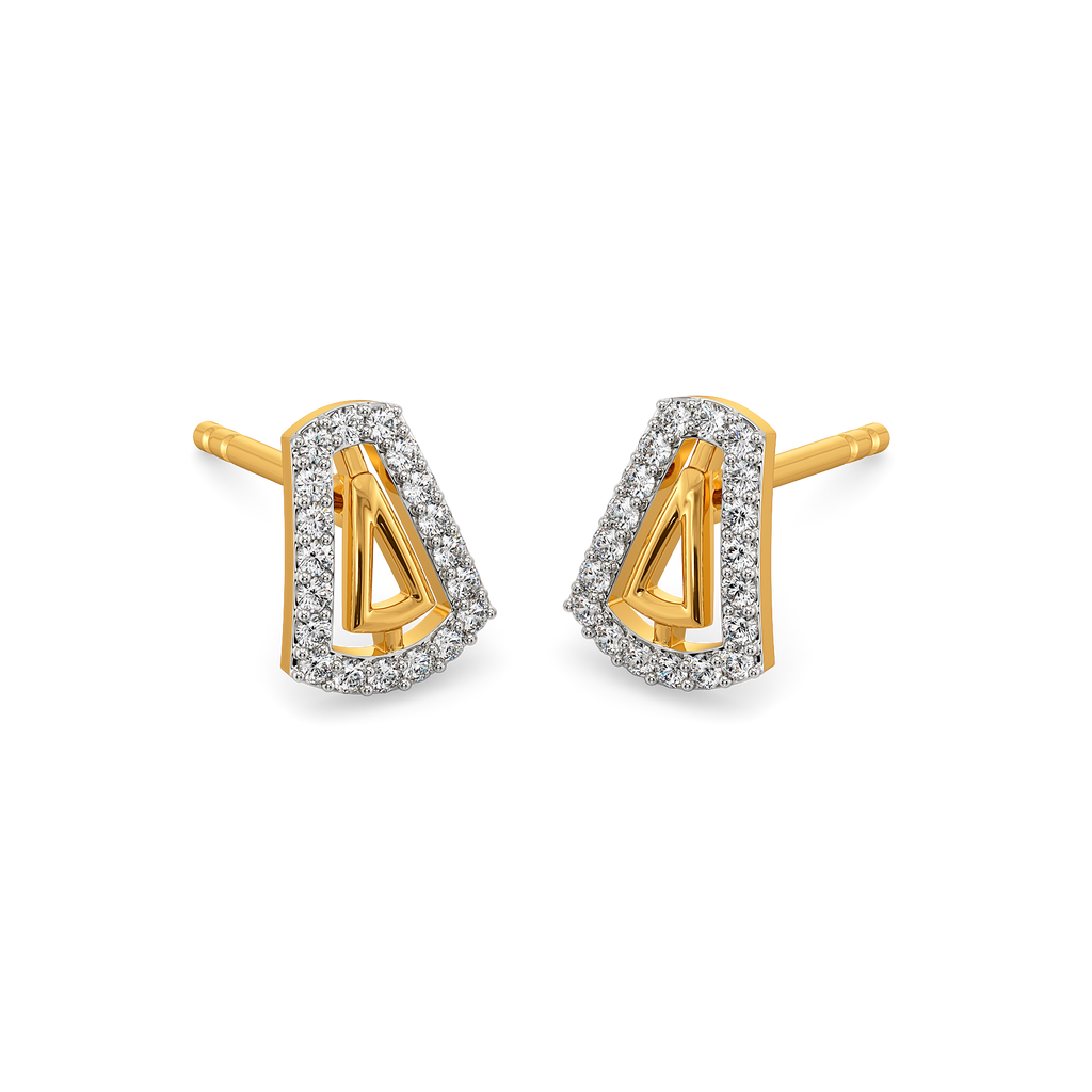 Stripe Bling Diamond Earrings