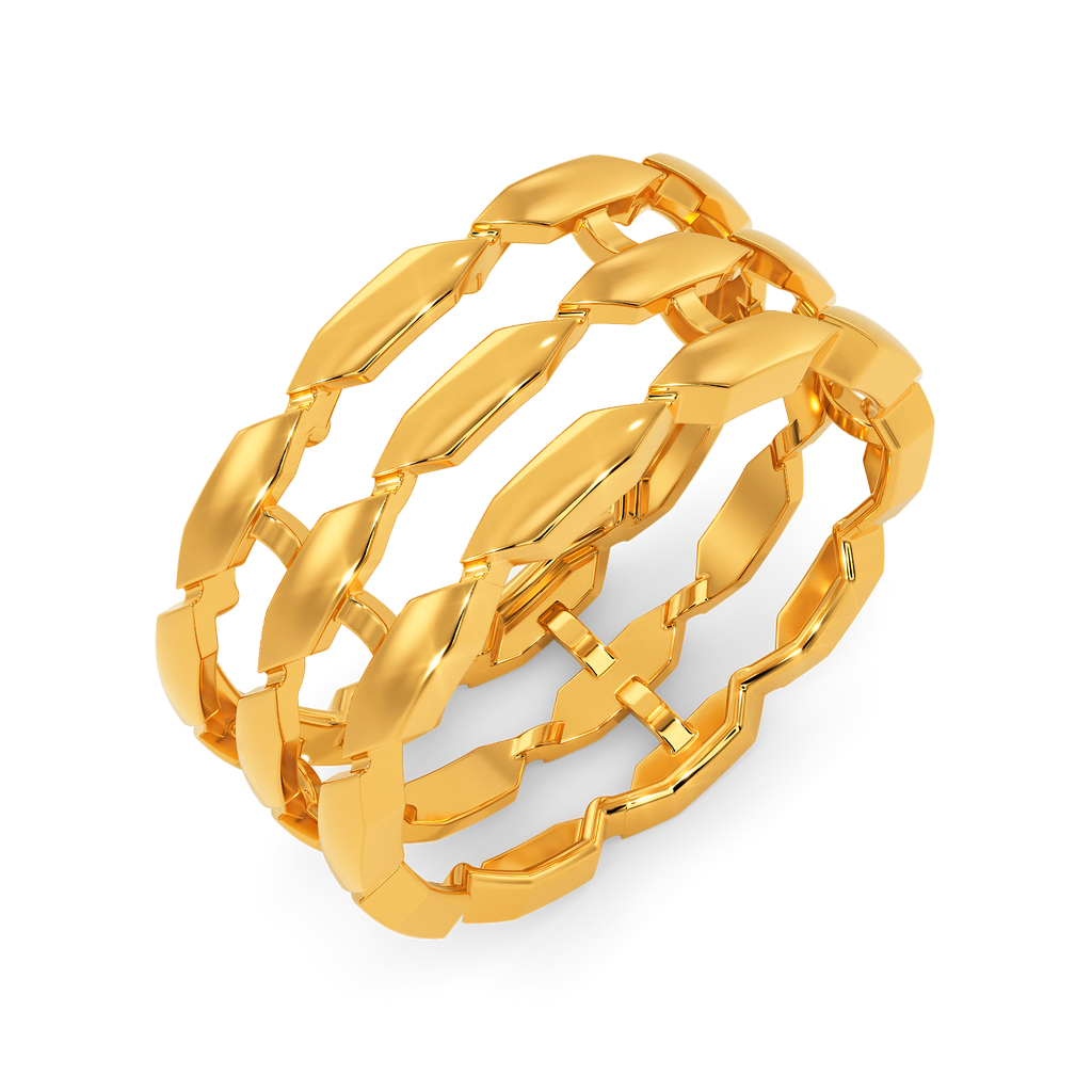 Meshy Future Gold Rings