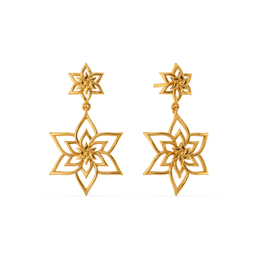 Petal Radiance Gold Earrings
