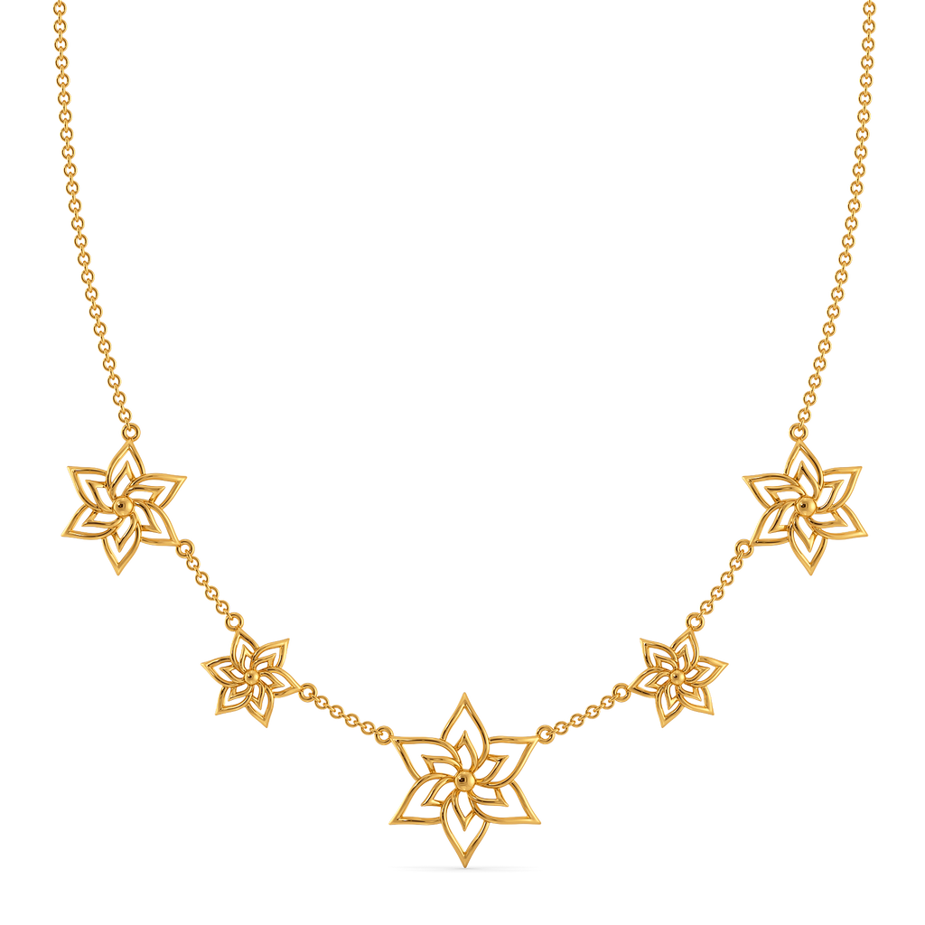 Petal Radiance Gold Necklaces