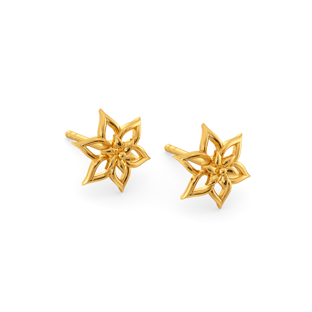 Petal Radiance Gold Earrings