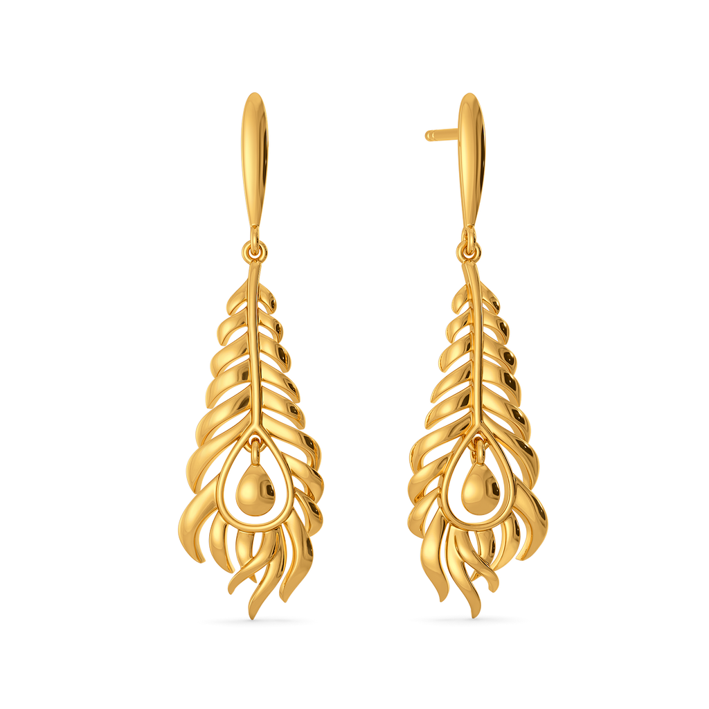Drift Feather Gold Earrings
