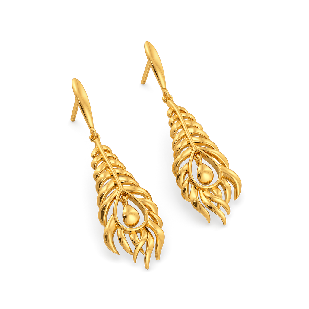 Drift Feather Gold Earrings