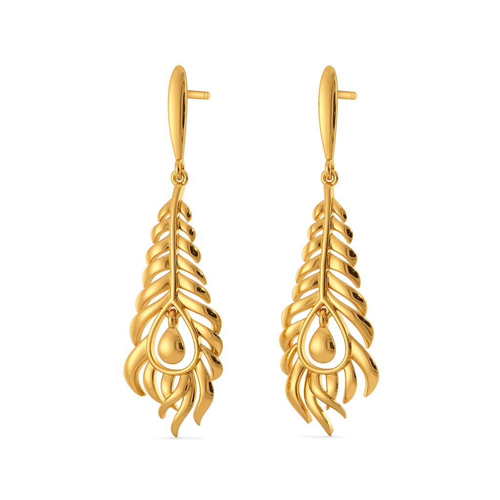 Drift Feather Gold Earrings