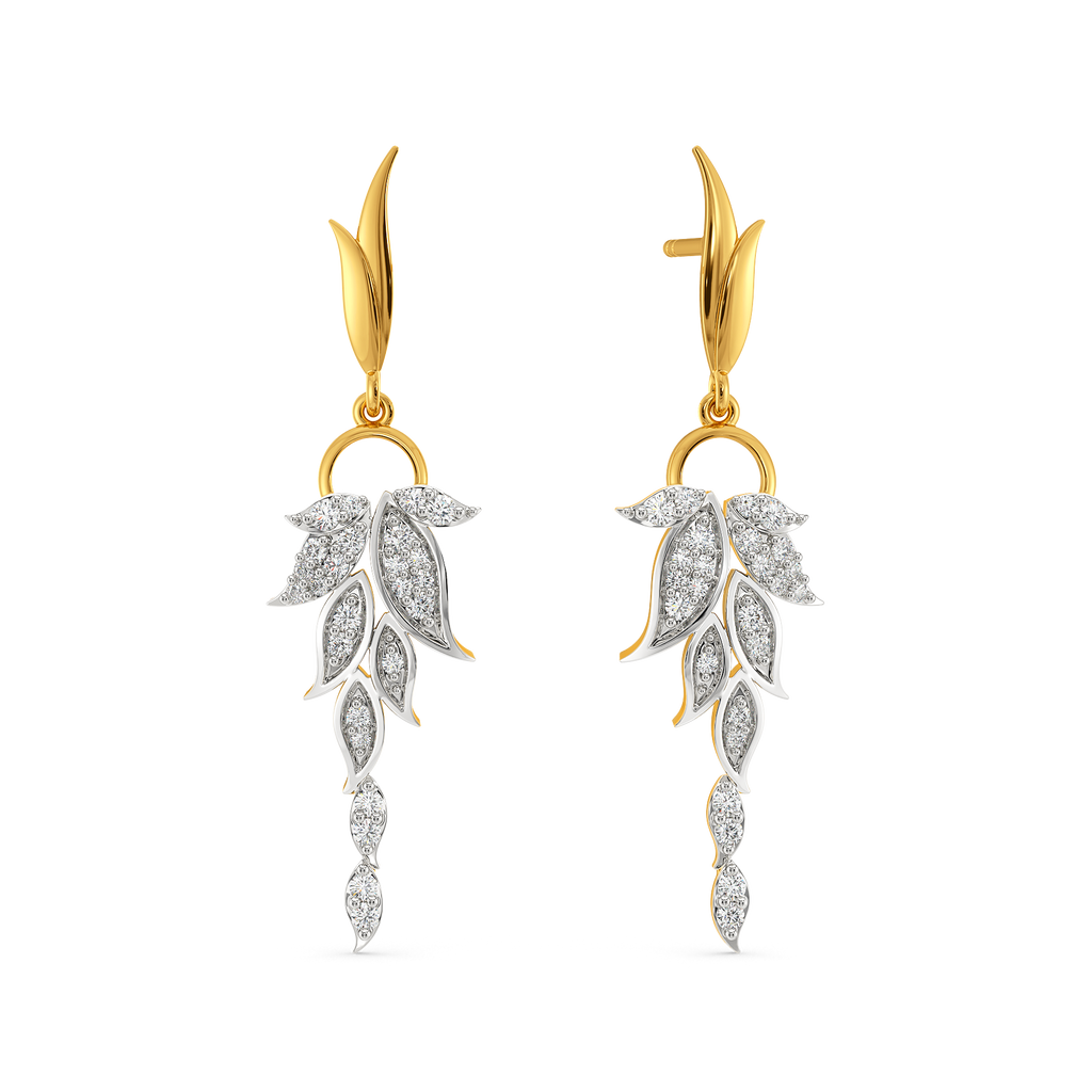 Wingform Cuff Diamond Earrings