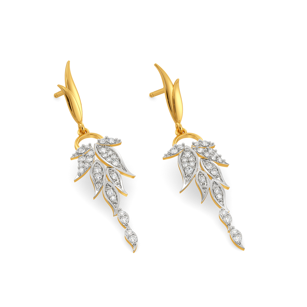 Wingform Cuff Diamond Earrings