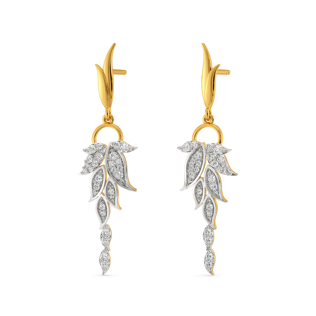 Wingform Cuff Diamond Earrings