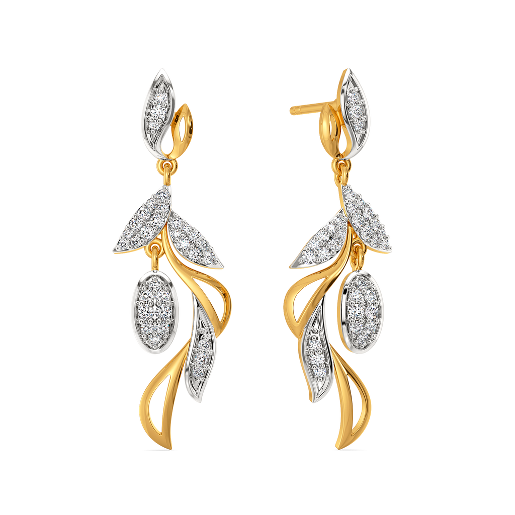 Eira Feather Diamond Earrings