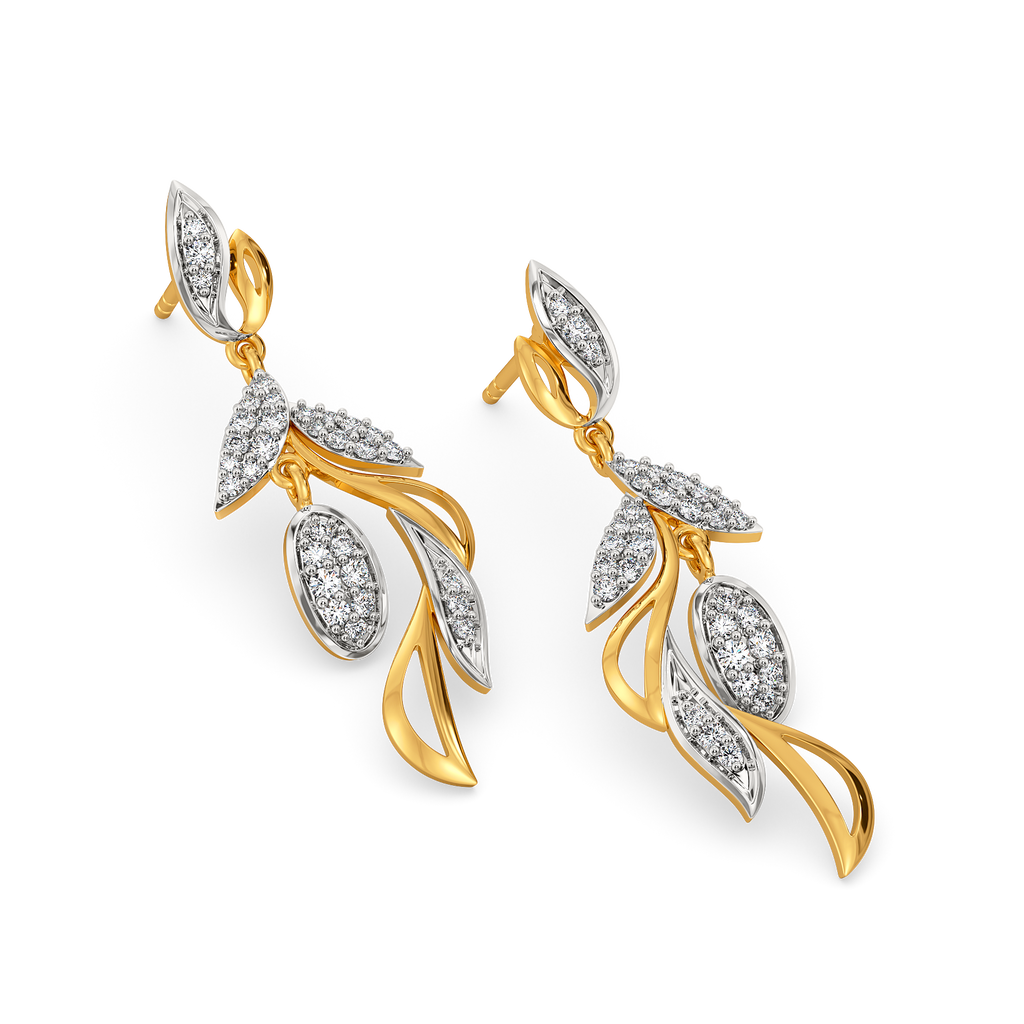 Eira Feather Diamond Earrings
