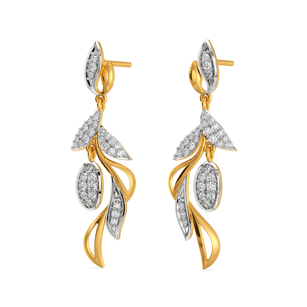 Eira Feather Diamond Earrings