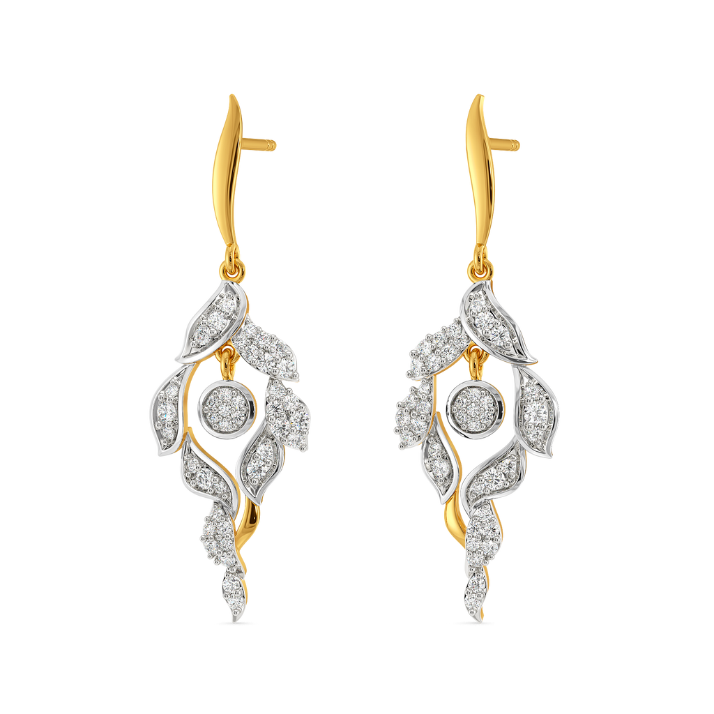 Golden Quill Diamond Earrings