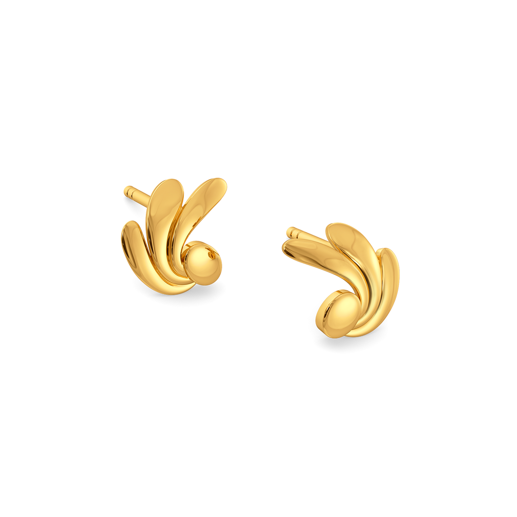 Plume Curve Gold Earrings