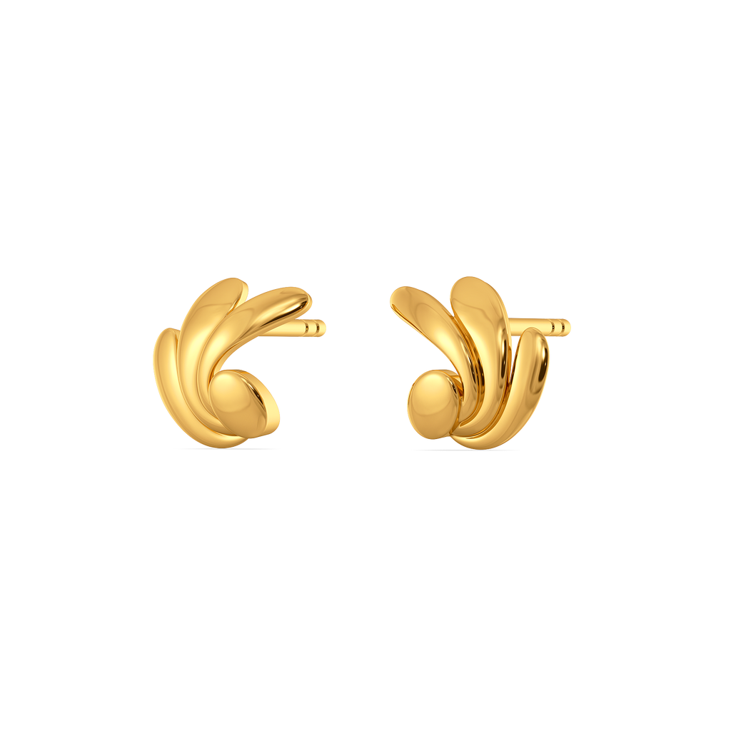 Plume Curve Gold Earrings