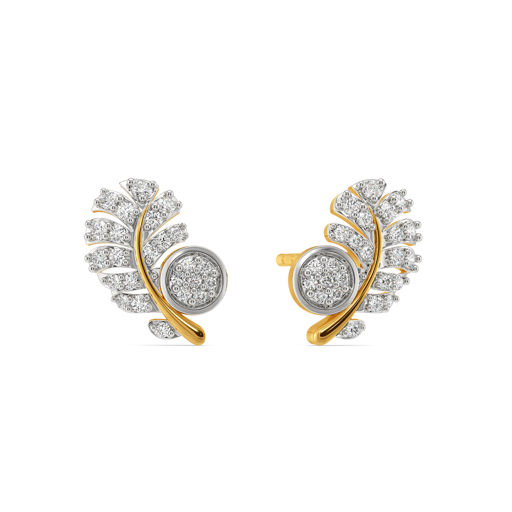Skylark Feather Diamond Earrings