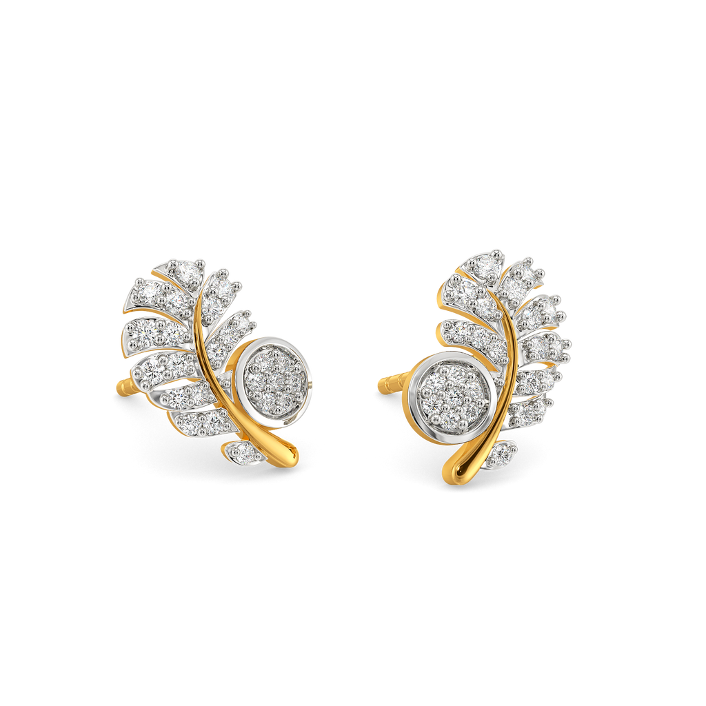 Skylark Feather Diamond Earrings