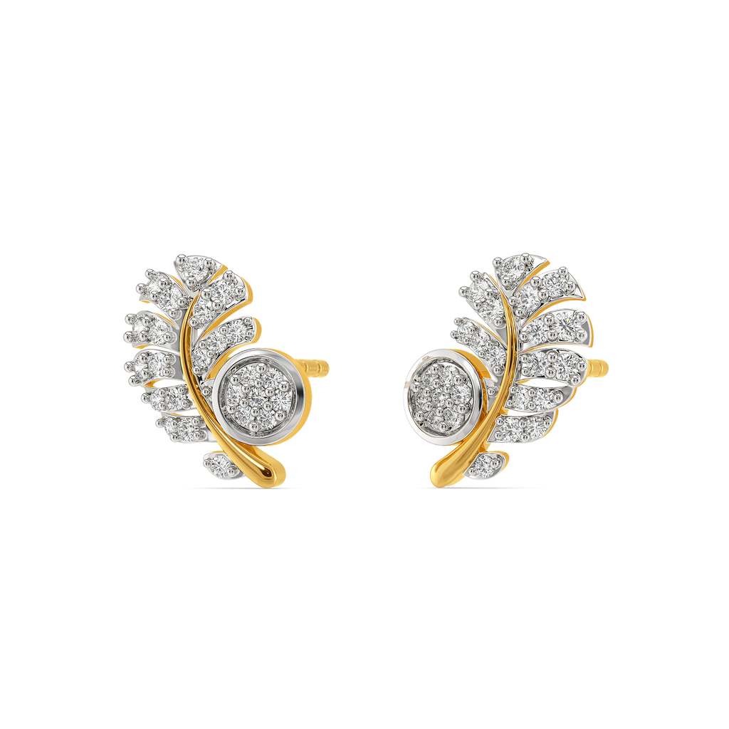 Skylark Feather Diamond Earrings
