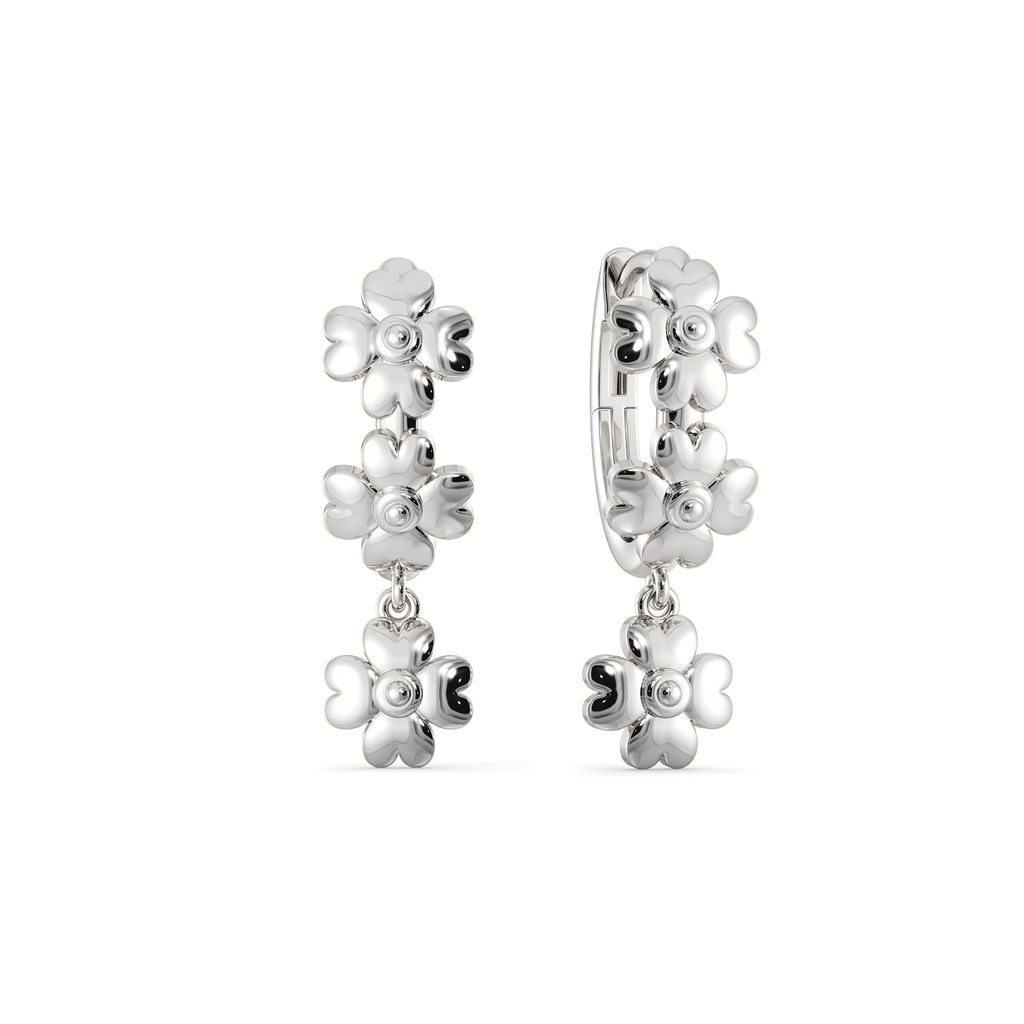 In a Floral Land Silver Earrings
