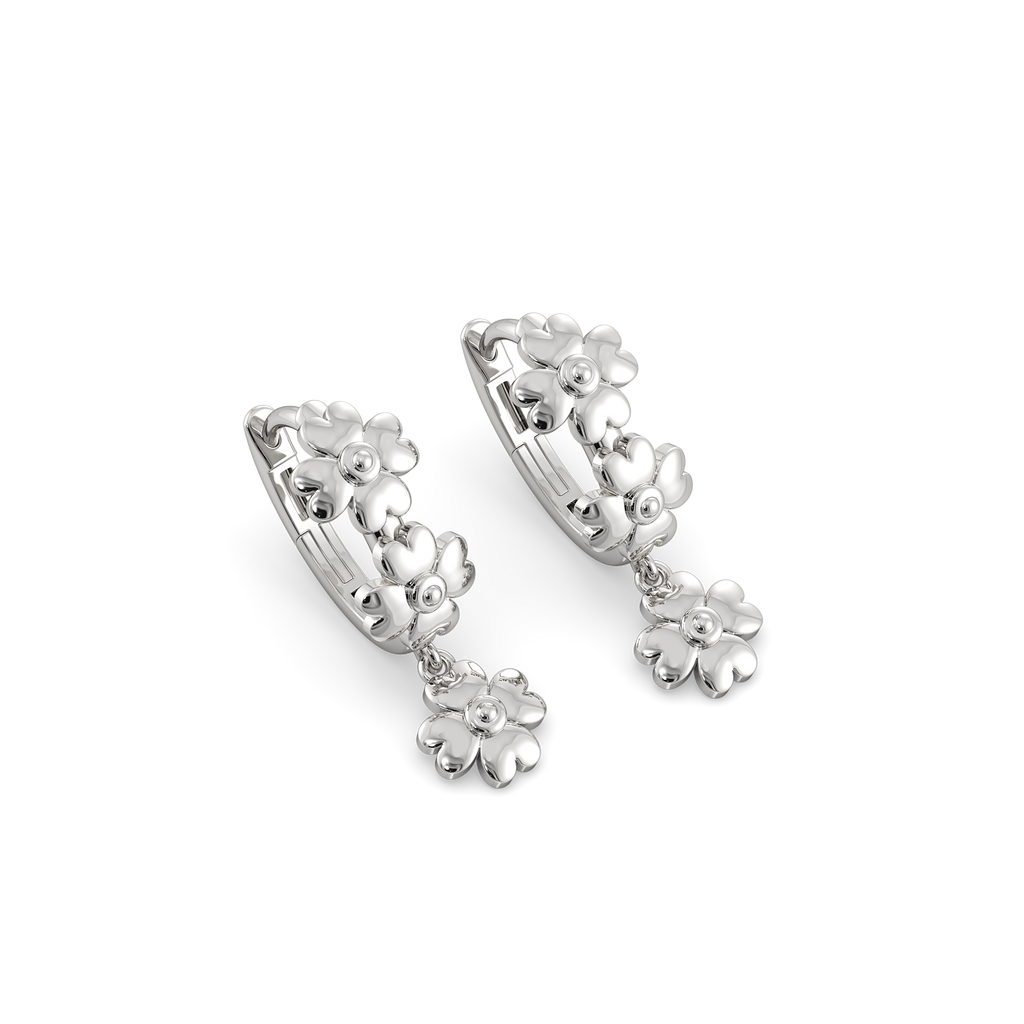 In a Floral Land Silver Earrings
