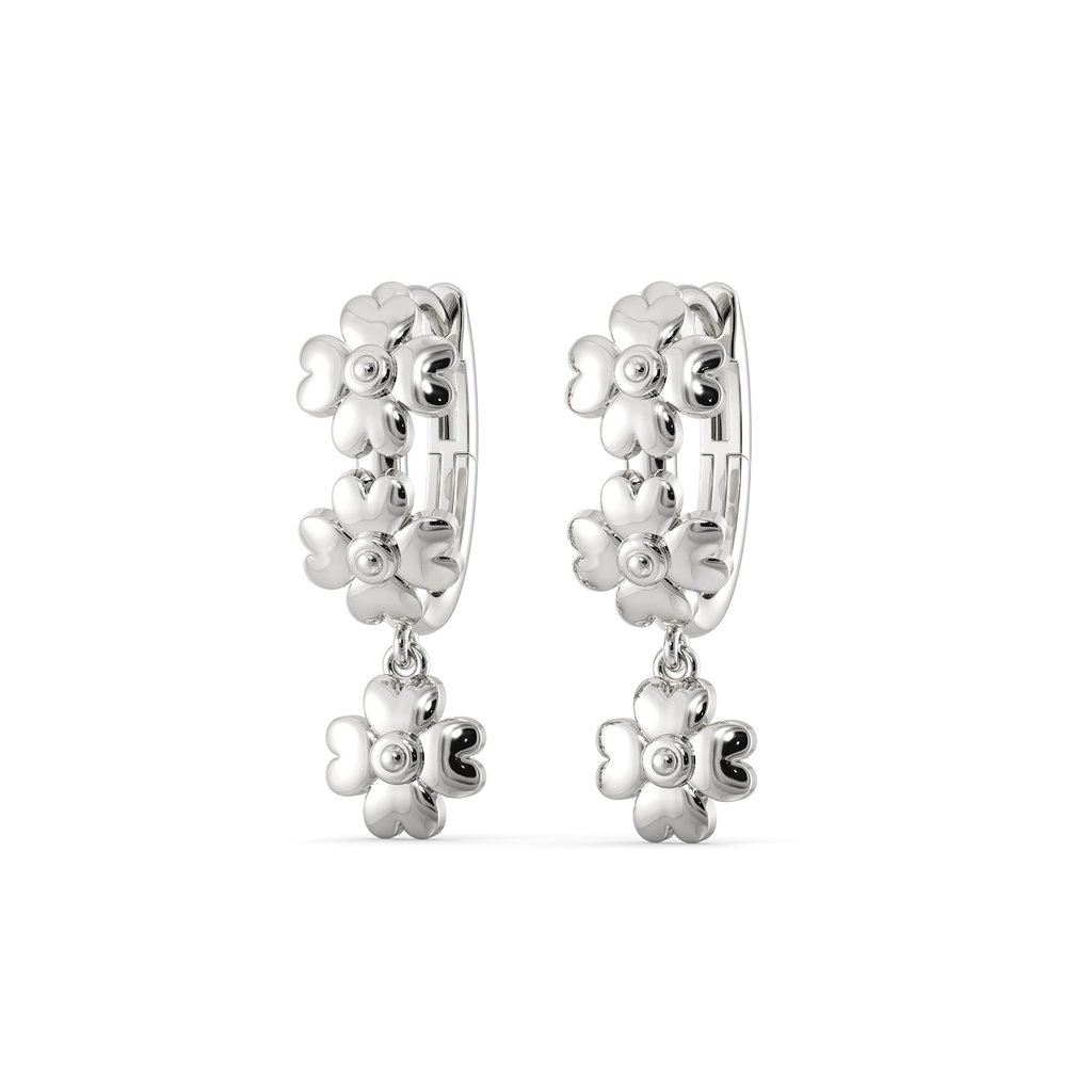 In a Floral Land Silver Earrings