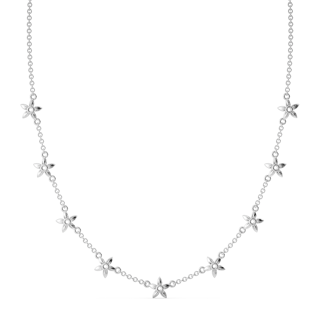 Winter Blooms Silver Necklaces