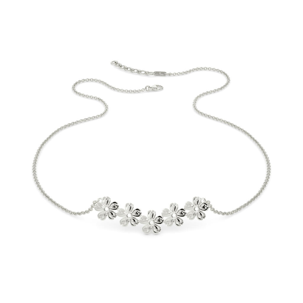 Frosted Florals Silver Necklaces