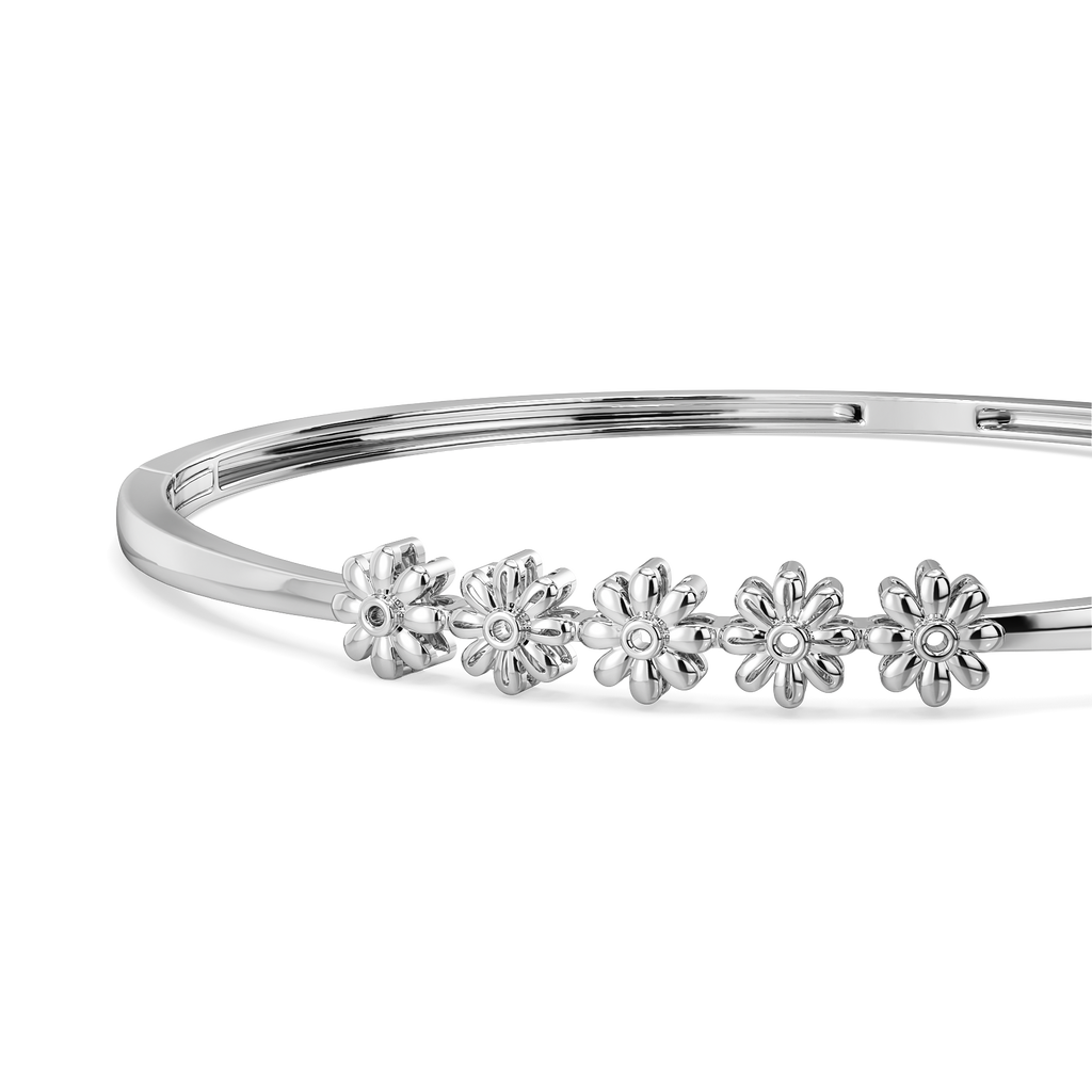 Whispers of Florets Silver Bangles