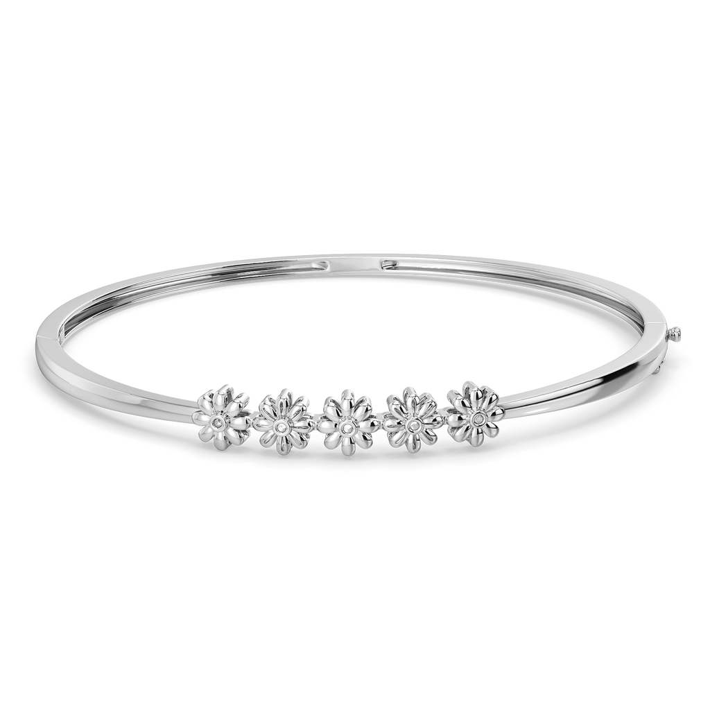 Whispers of Florets Silver Bangles