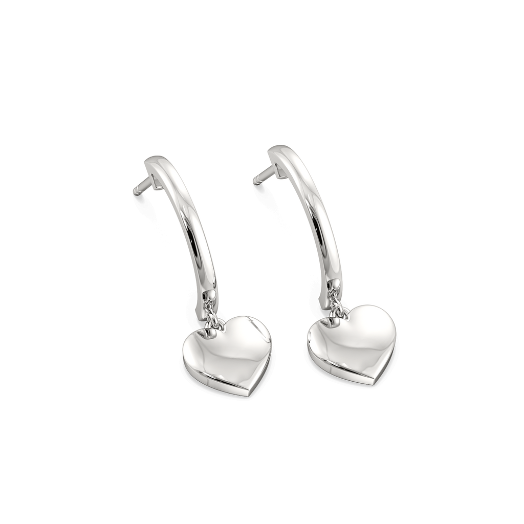 I Heart You Silver Earrings