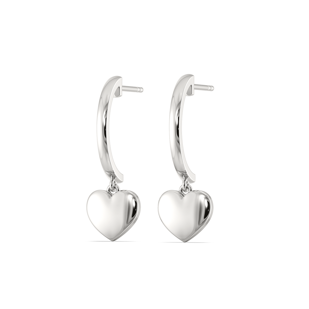 I Heart You Silver Earrings