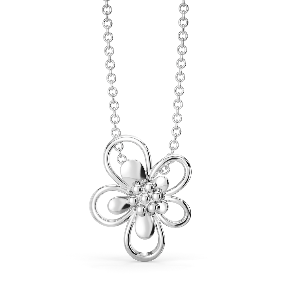Abstract Florals Silver Pendants