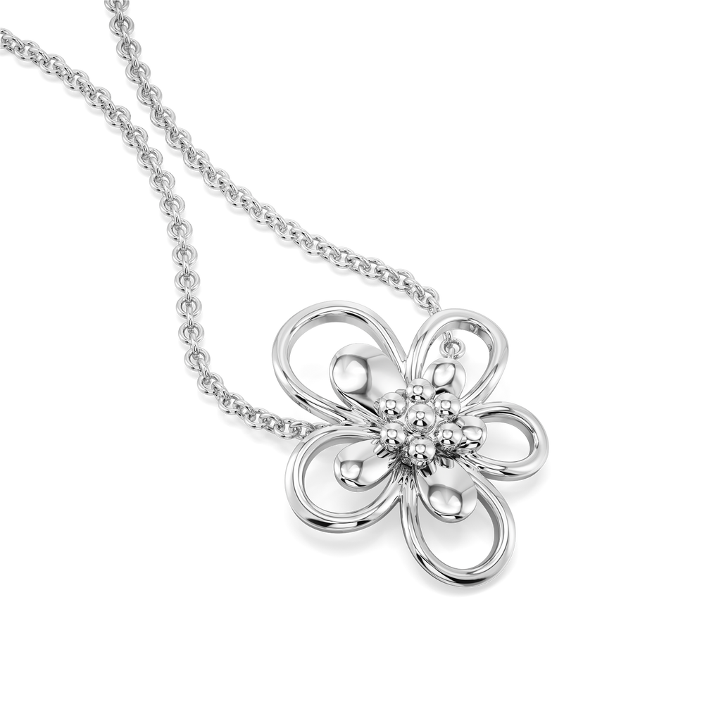 Abstract Florals Silver Pendants