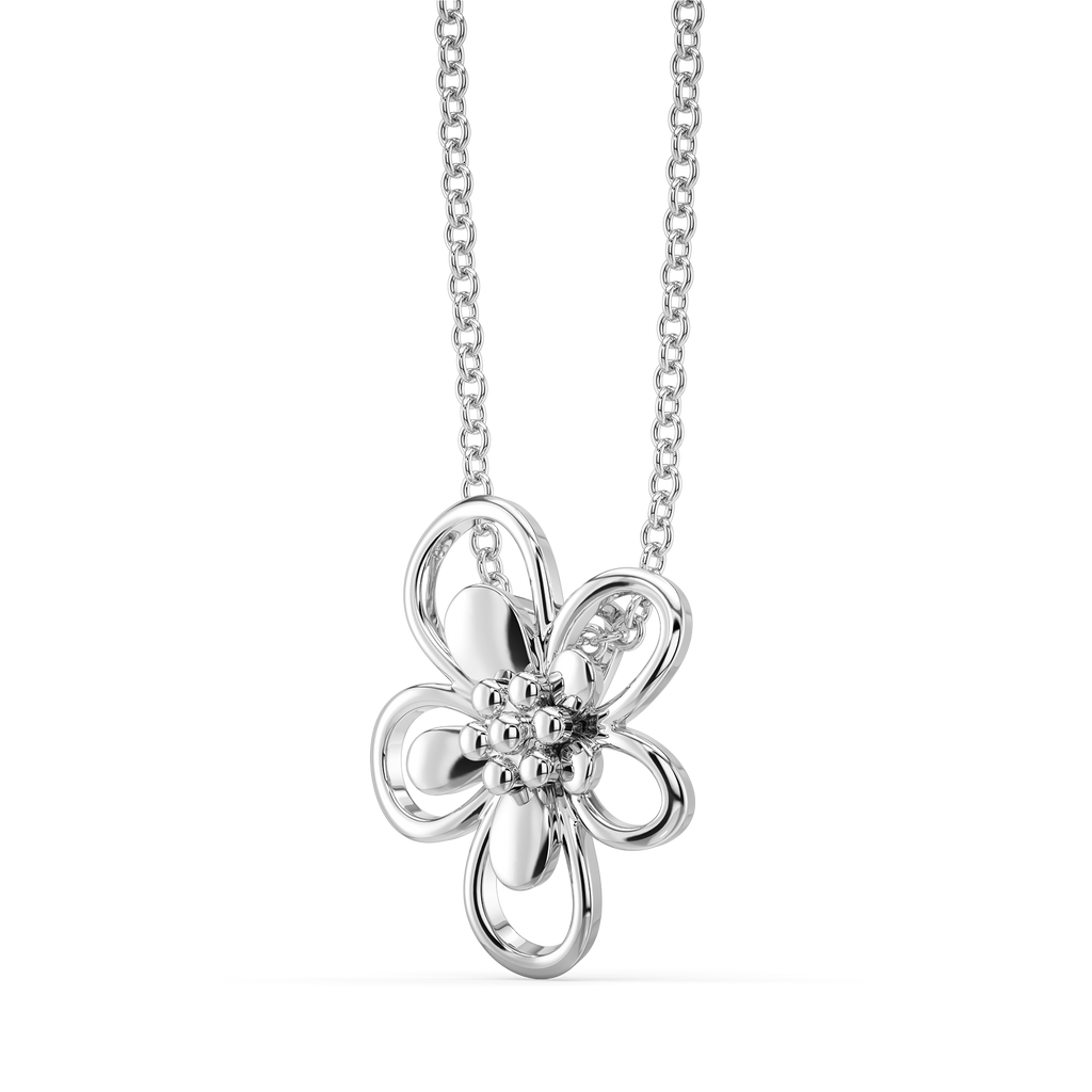 Abstract Florals Silver Pendants