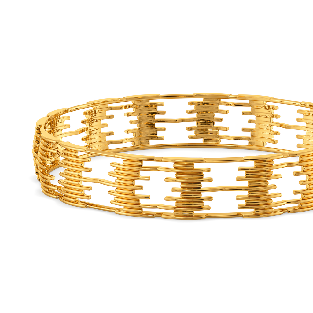 Stripes Refined Gold Bangles