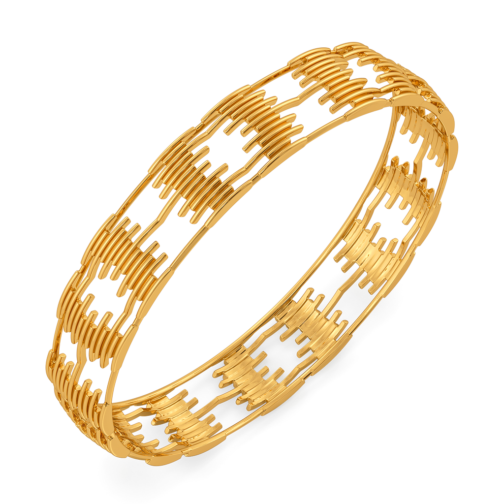 Stripes Refined Gold Bangles
