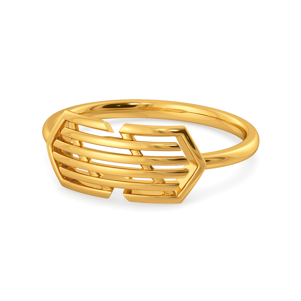 Medley of Stripes Gold Rings