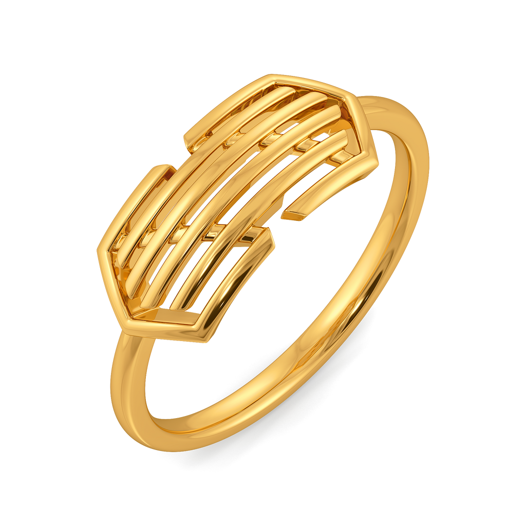 Medley of Stripes Gold Rings