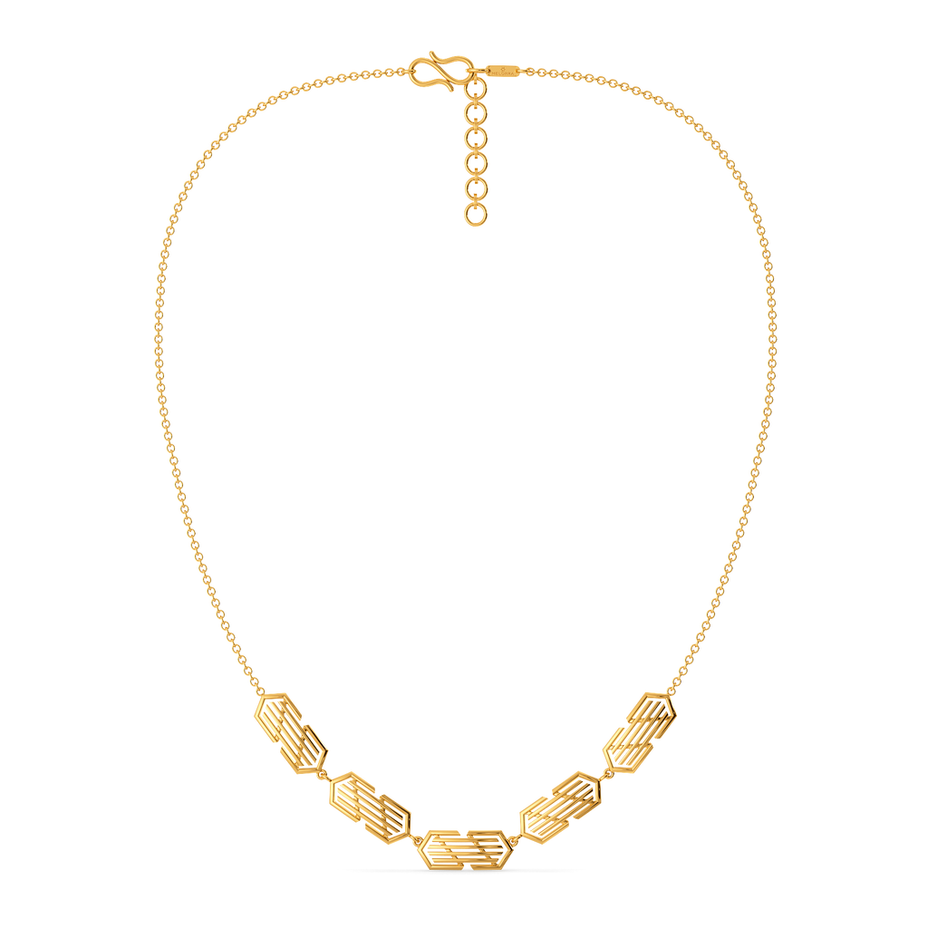 Medley of Stripes Gold Necklaces