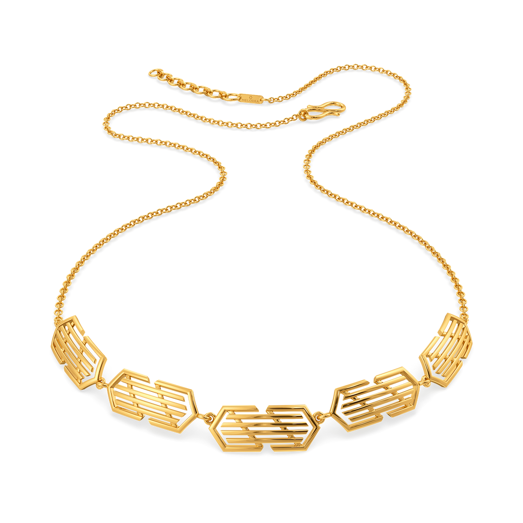 Medley of Stripes Gold Necklaces