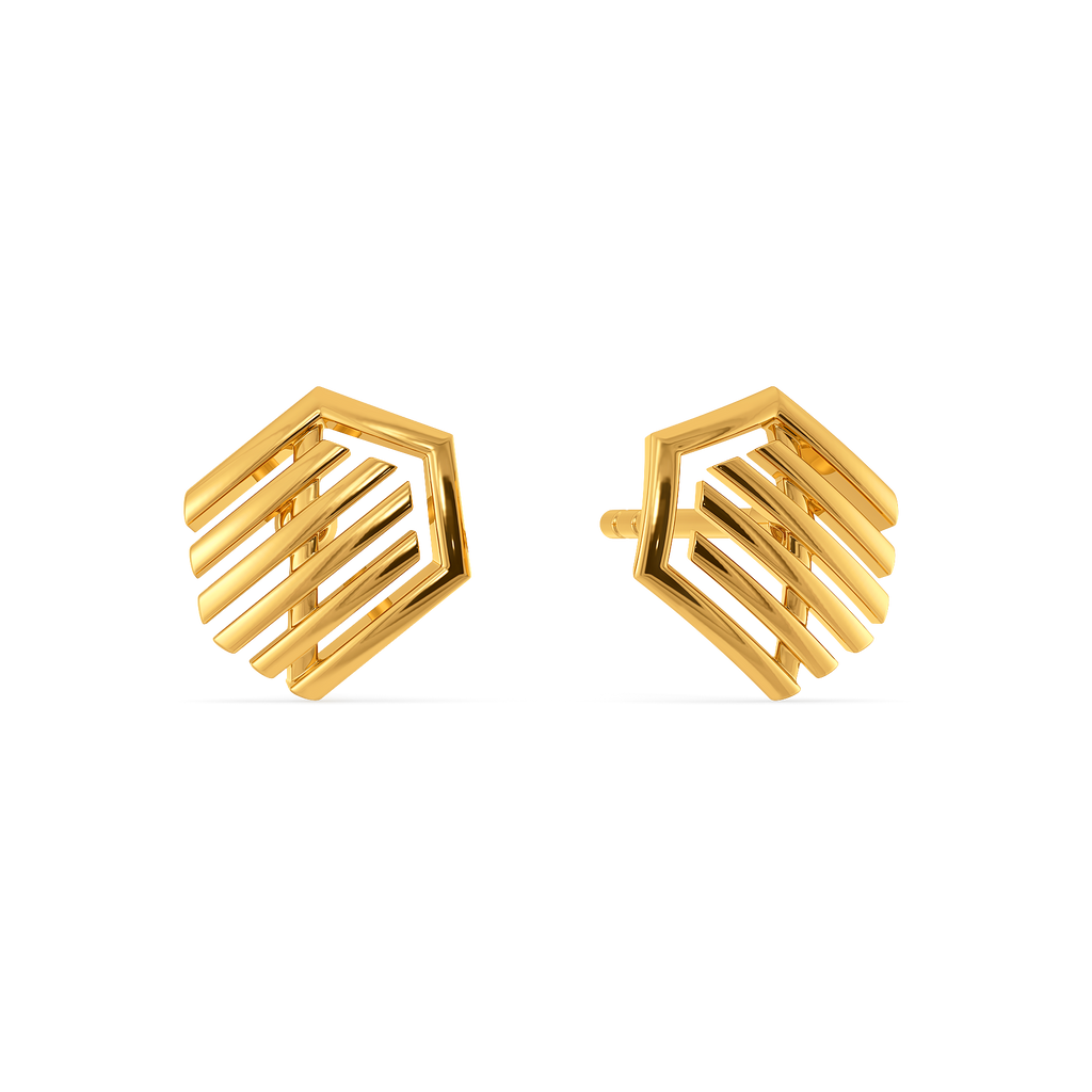 Medley of Stripes Gold Earrings