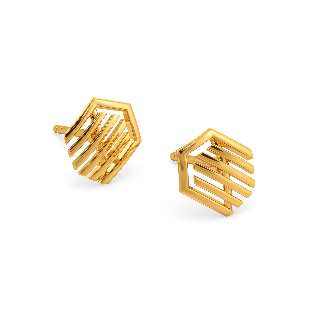 Medley of Stripes Gold Earrings