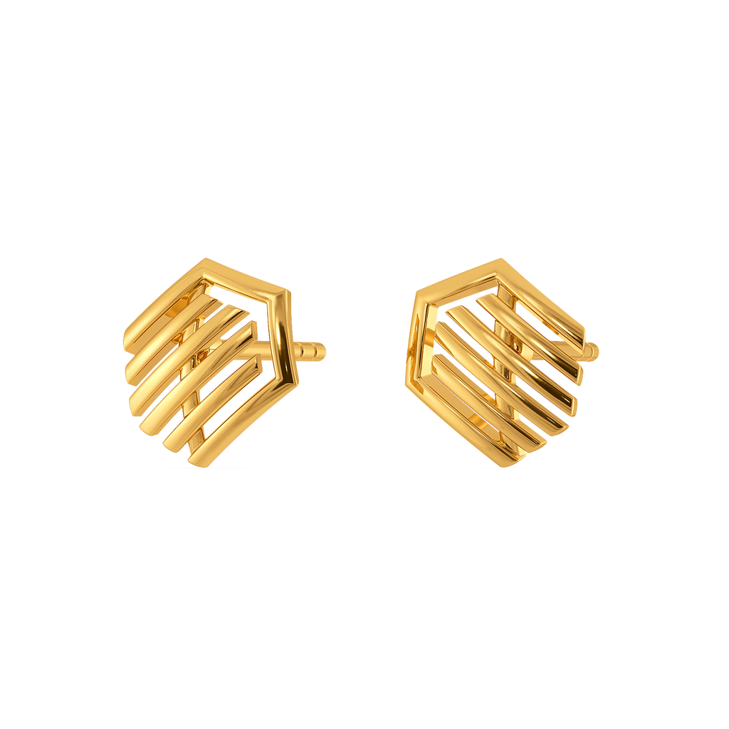 Medley of Stripes Gold Earrings