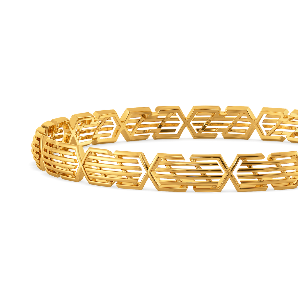 Medley of Stripes Gold Bangles
