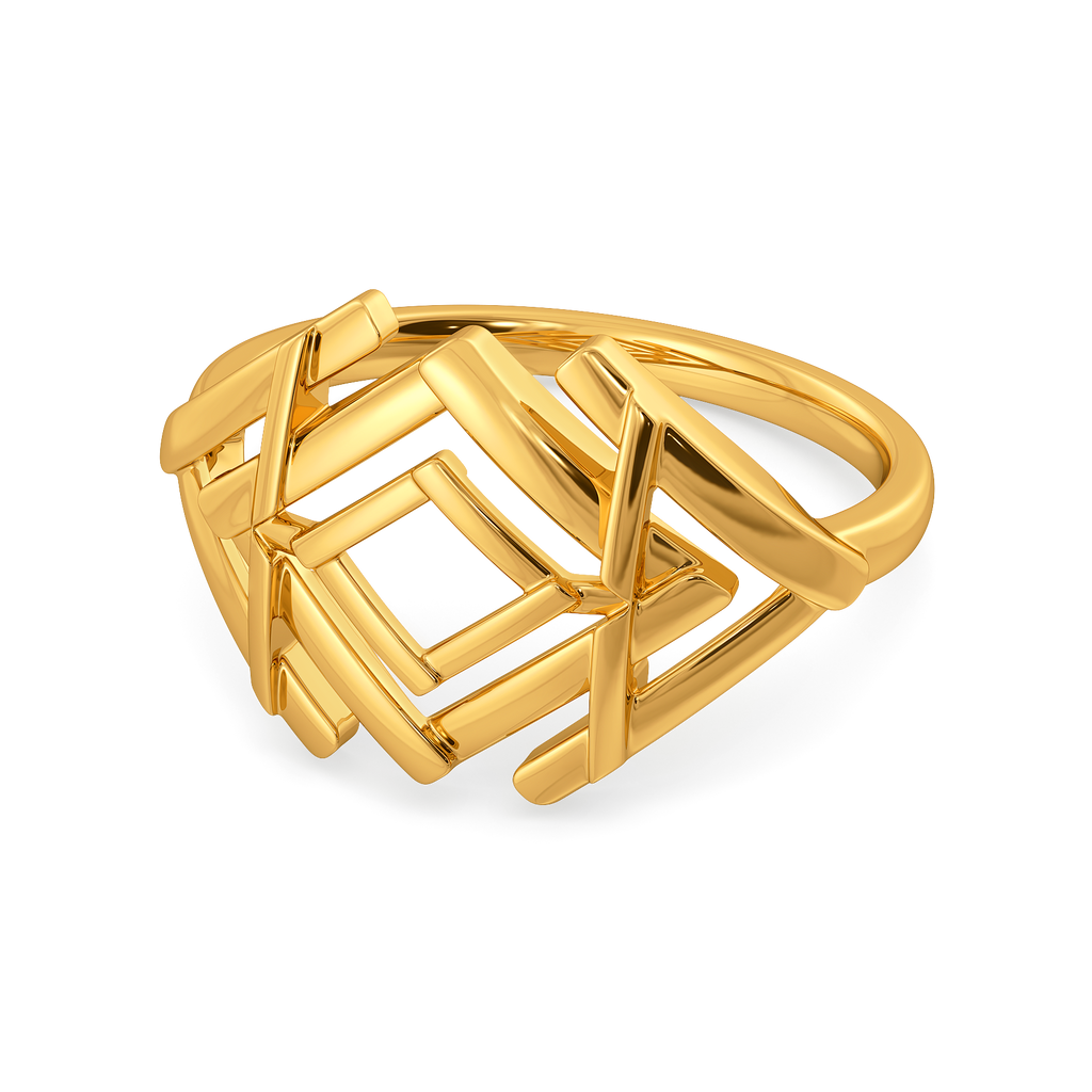 Stripes of Wonder Gold Rings