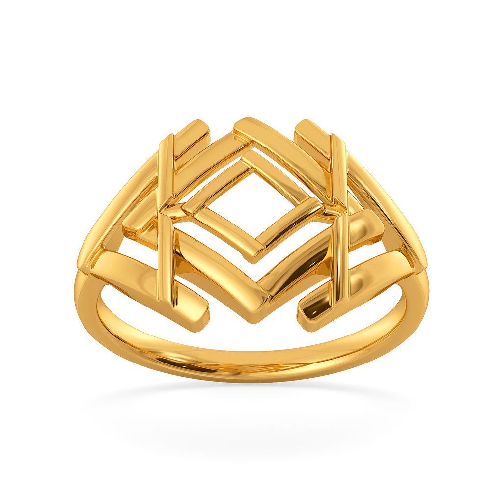 Stripes of Wonder Gold Rings