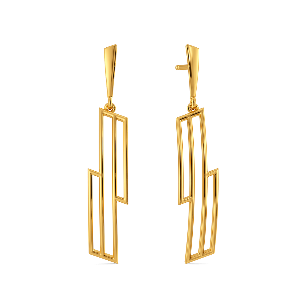 Stripes Play Gold Earrings