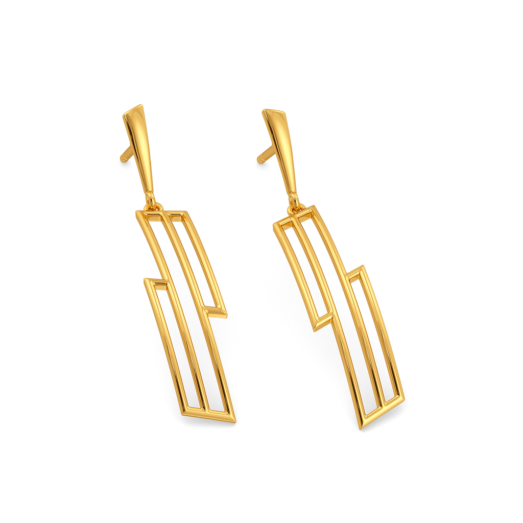 Stripes Play Gold Earrings