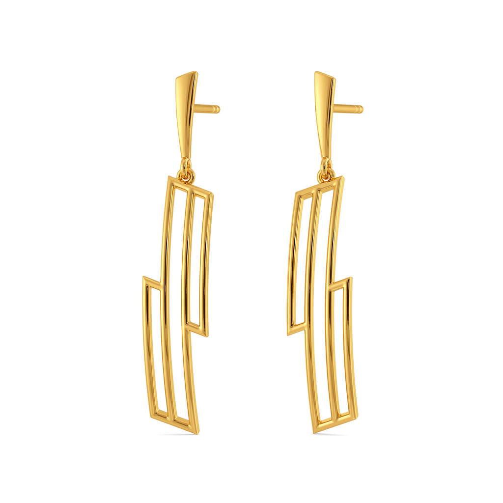 Stripes Play Gold Earrings