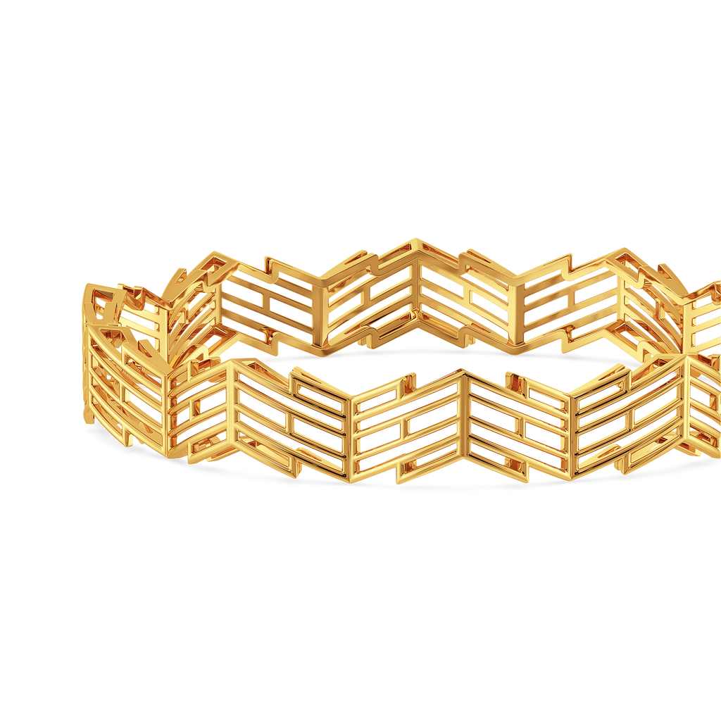 Stripes Play Gold Bangles