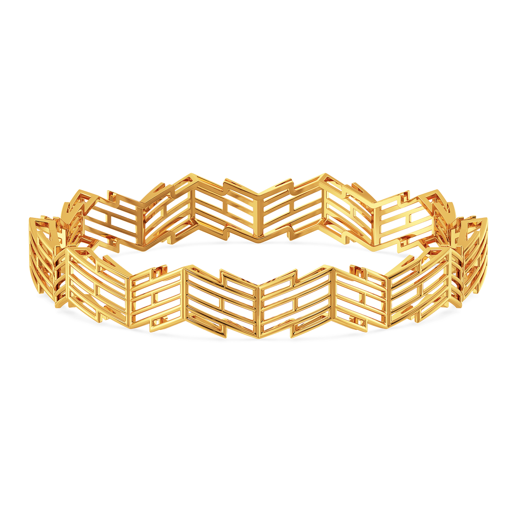 Stripes Play Gold Bangles